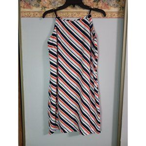 Munnah Medium Strip Lined Halter Casual Occasion Knee Length Flowy Dress